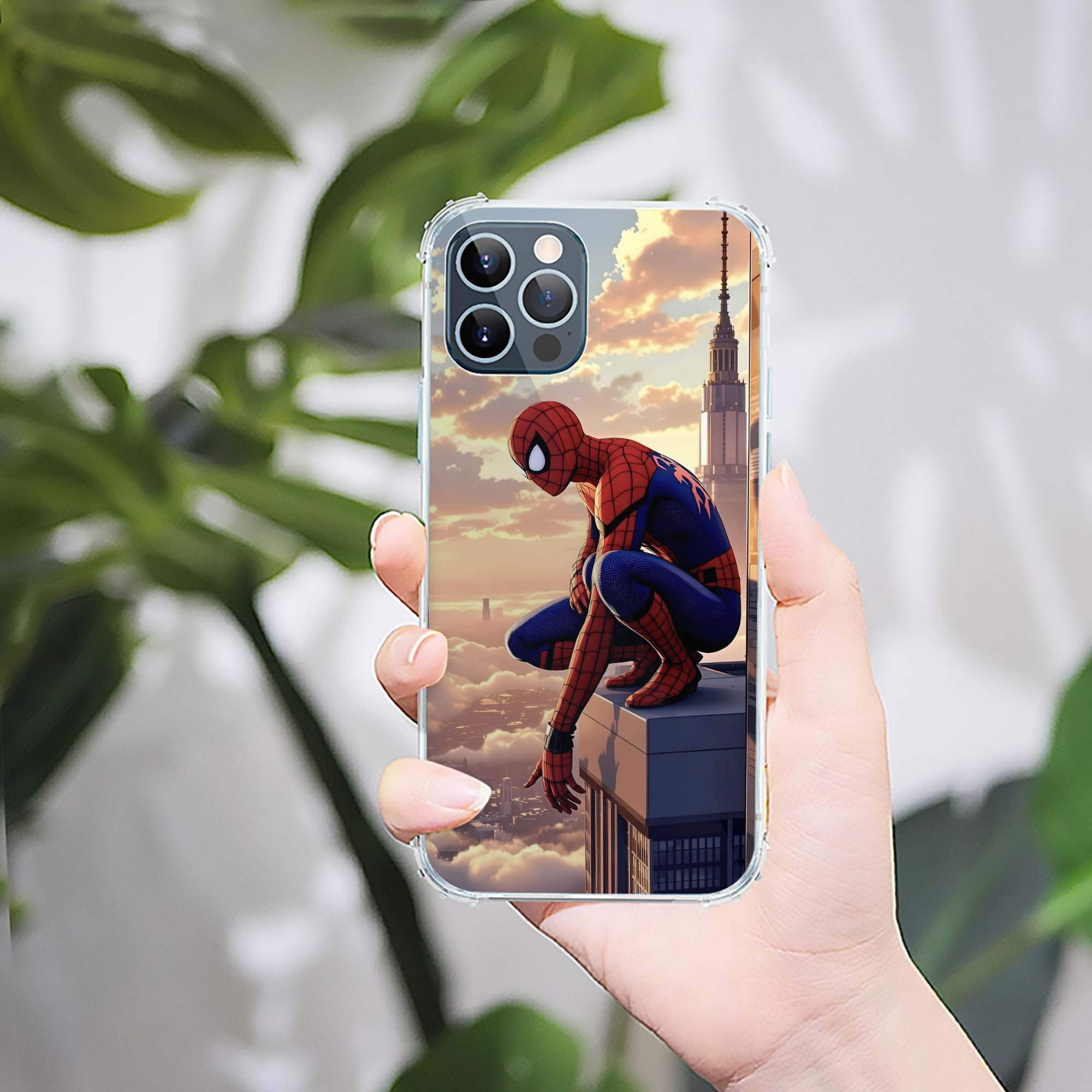 （画像用） Spider Man スパイダーマン 【iPhone 12シリーズ対応】透明スマホケース（クリアソフトケース）